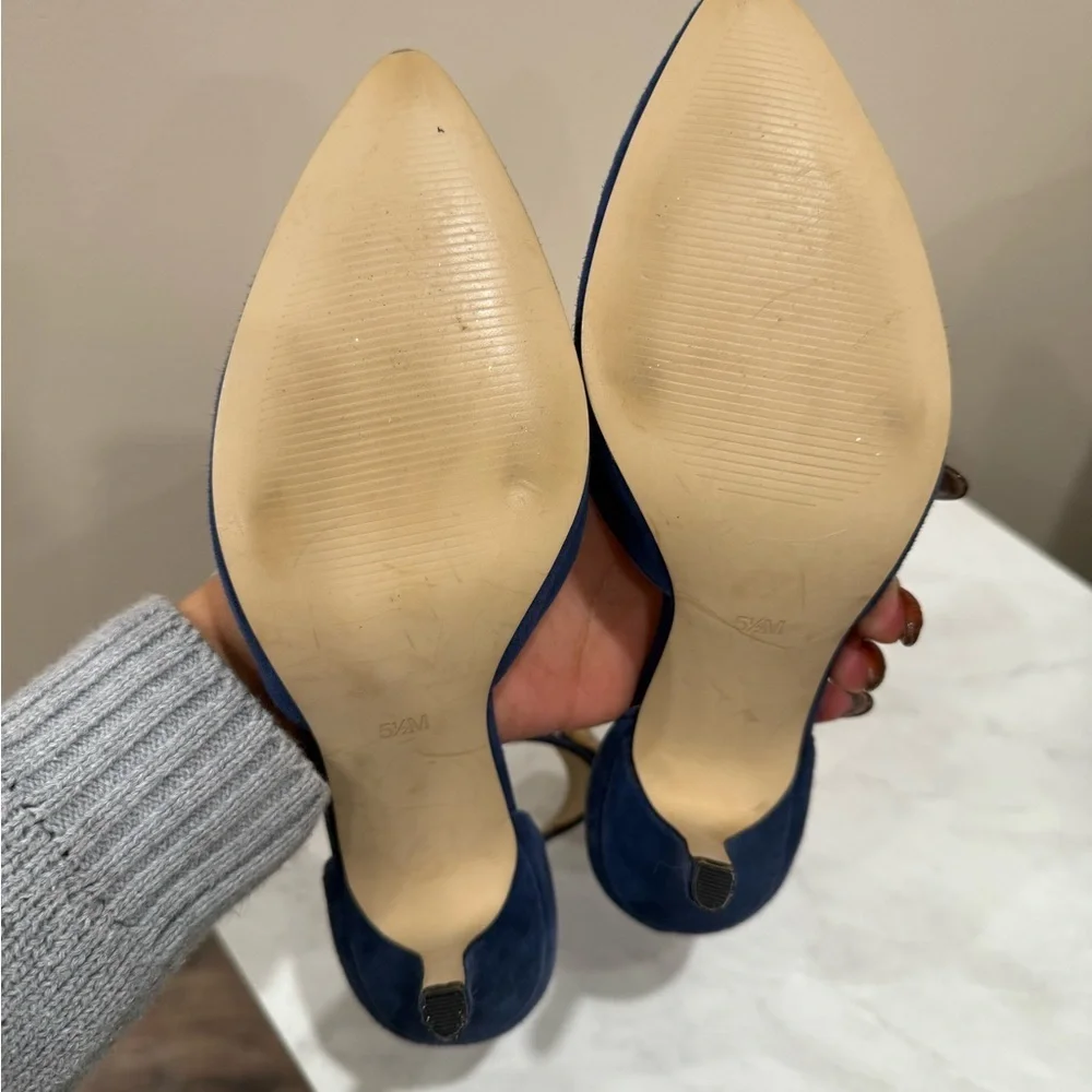 🔥Audrey Brooke Women's Blue Suede Heels Sz 5.5 ECU🔥